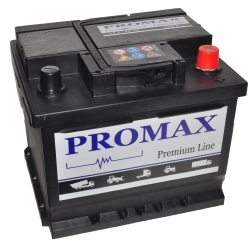 12V 50 Ah  PROMAX  prawy +